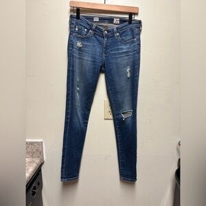 AG Adriano Goldschmied Womens Jeans 28x28 Legging Ankle Super Skinny Distressed